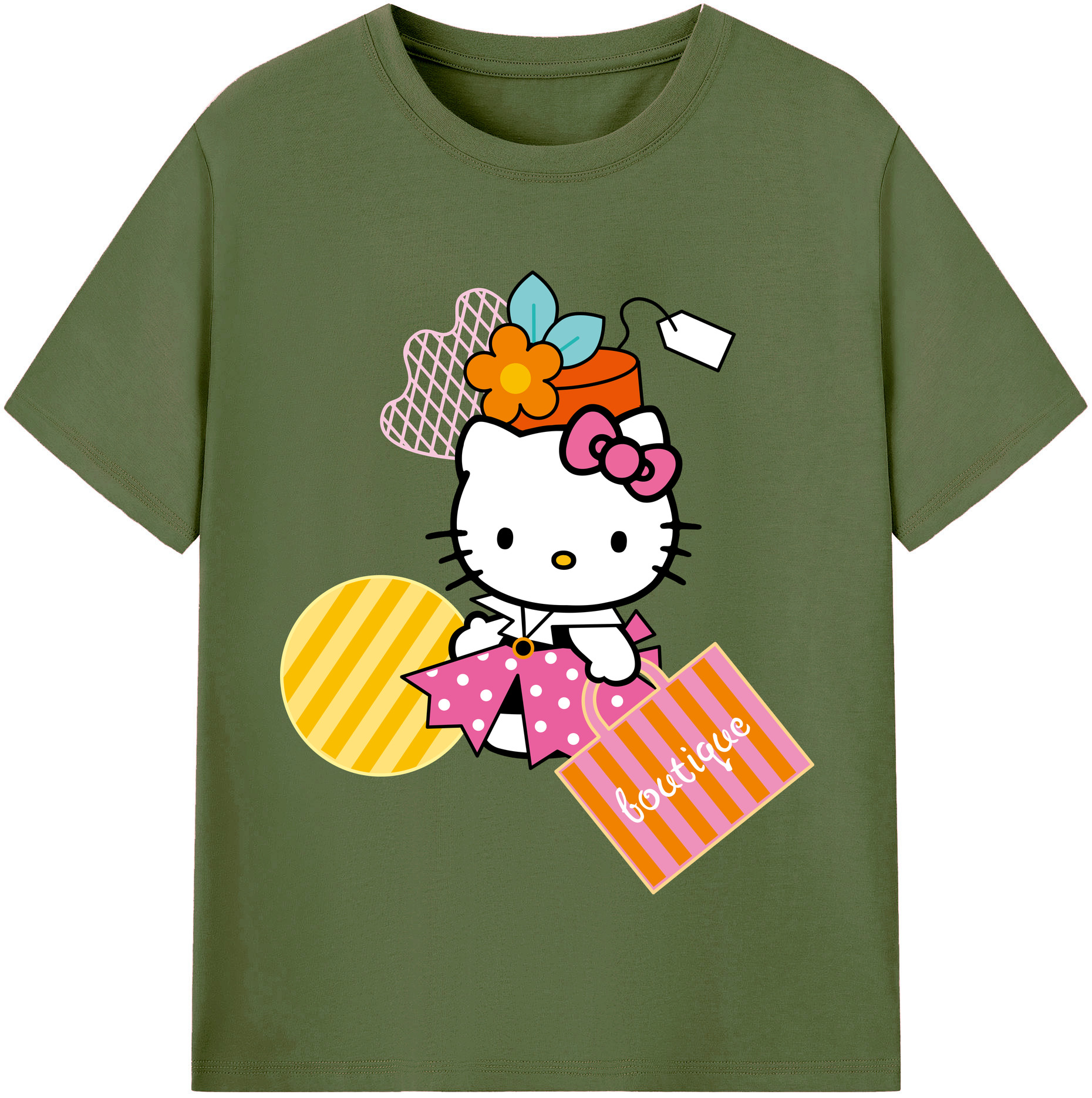 （画像用） Hello Kitty ハローキティ 綿100％半袖Tシャツ（フロントプリント）